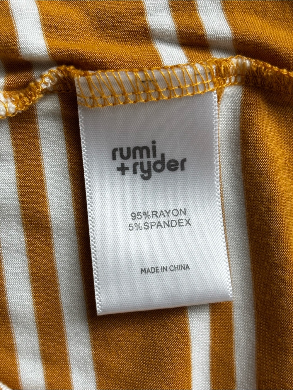 Rumi+Ryder Girls' Mustard Striped Short Sleeve Tee with Sleeve Ties Sz XS (4/5) - Picture 5 of 6